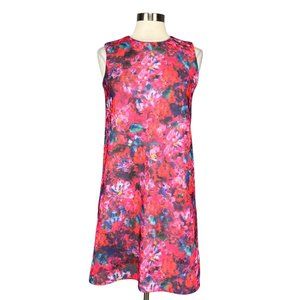 ASOS Maternity Sleeveless Shift Dress Pink Watercolor Floral Mesh size 6